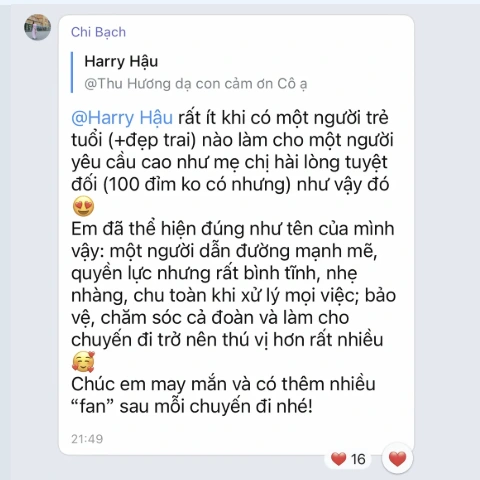 Ảnh chụp phản hồi của Chi Bạch